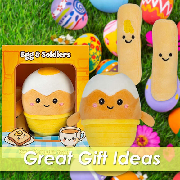 Egg & Soldiers Soft Toy Plush Gift Egg Hunt Prize - 19cm X 15cm