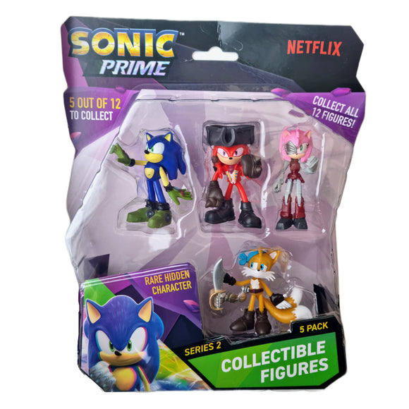 Sonic Prime Series 2 – 5-Pack Action Figure Set with 1 Hidden Rare Character