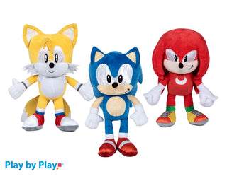 Play by Play  Sonic the Hedgehog Plush Knuckles, Tails, Sonic  - Soft Toy 12"