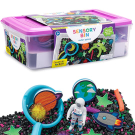 Creativity for Kids Sensory Bin Outer Space – Space-Themed Play Set with Astronauts, Aliens, Planets & Tools – Imaginative Sensory Play