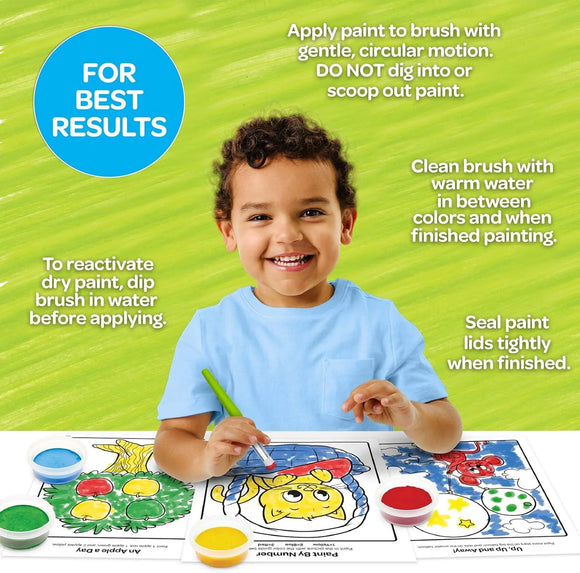 Crayola Spill-Proof Washable Paint Set for Kids 3+ | No-Drip Mess-Free Art Kit with Brush & 20 Activity Pages