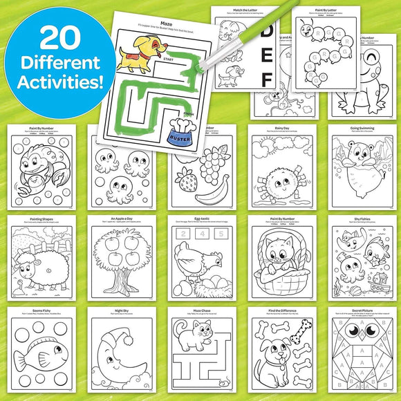 Crayola Spill-Proof Washable Paint Set for Kids 3+ | No-Drip Mess-Free Art Kit with Brush & 20 Activity Pages
