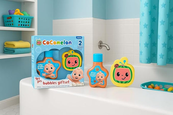 COCOMELON 350ML Bubble Bath, Bath Sponge Gift Set