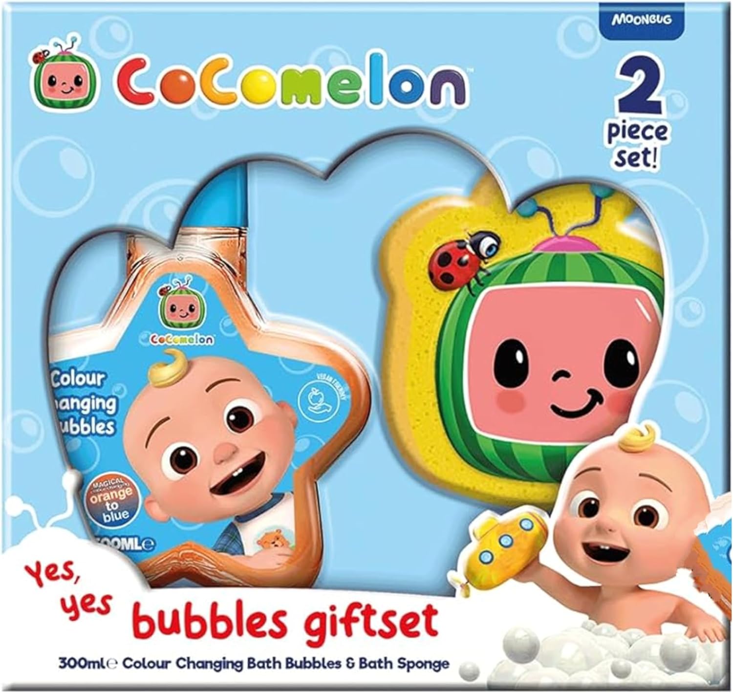COCOMELON 350ML Bubble Bath, Bath Sponge Gift Set