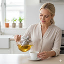 Glass Teapot Steel Infuser & Lid Heat Resistant Borosilicate Loose Tea 1200ml-3