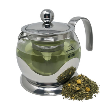 800ml glass teapot with stainless steel infuser
