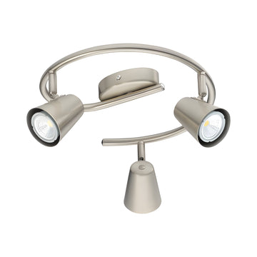 3 Bulb Spotlight Travale S- GU10-LED Matt Nickel- 3 x 5W LED Bulbs Included