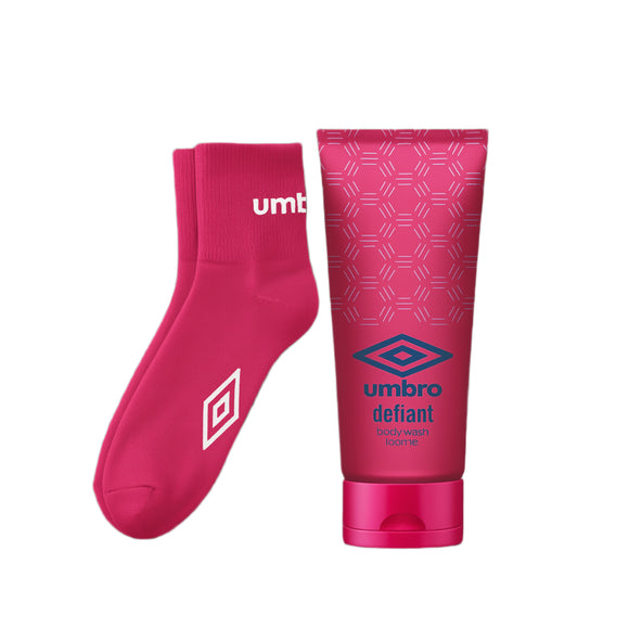 Umbro Defiant Ladies-  150ml body wash &  sport socks gift set