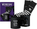 Wednesday Addams Mug & Sock Set Black Gothic Dark Humor Coffee Cup Striped Socks-4