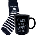 Wednesday Addams Mug & Sock Set Black Gothic Dark Humor Coffee Cup Striped Socks-3