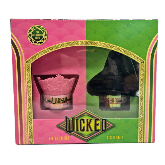 Official Wicked Lip Balm Duo - Two Character Shaped Lip Care Tins Glinda the Good & Elphaba
