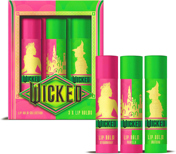 Wicked Lip Balm Set 3 Pack | Strawberry, Vanilla & Matcha | Limited Edition Gift