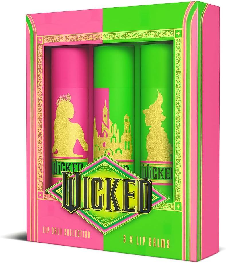 Official Wicked Gift Collection – Green Cosmetic Bag + Pink Compact Mirror