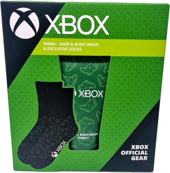 XBOX Hair & Body Wash & Socks Gift Set – 150ml Refreshing Wash & Exclusive Gamer Socks – Fun Gift for Men & Teens