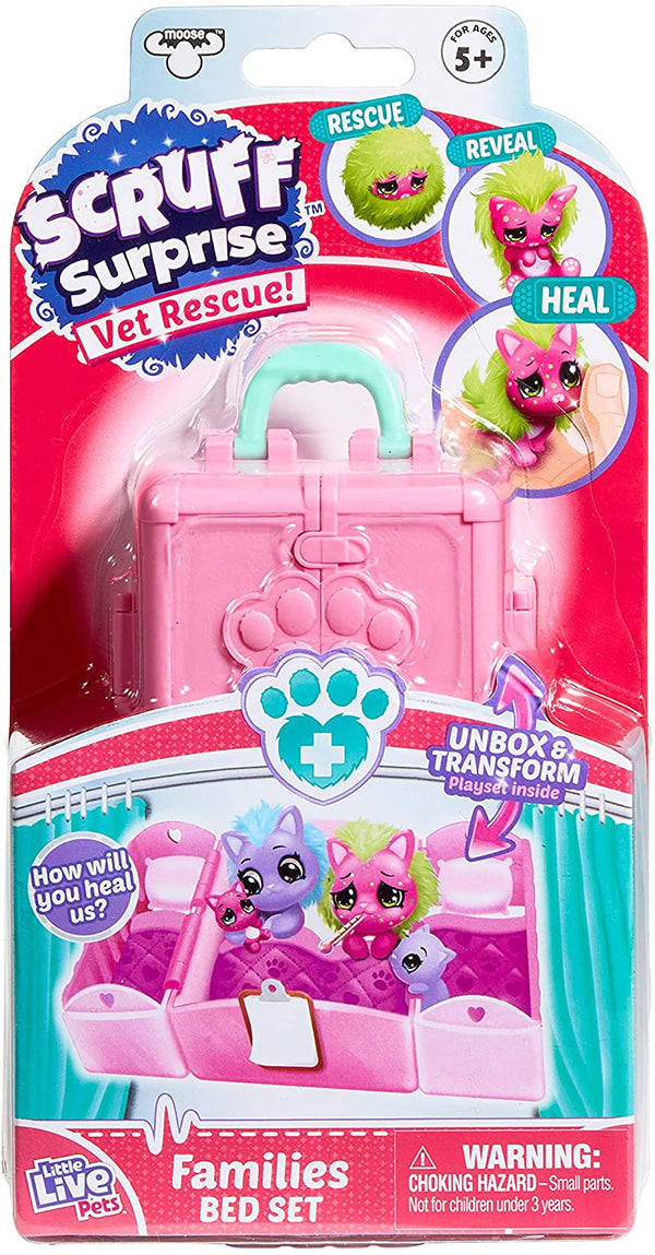 Little Live Scruff Surprise Vet Rescue Cat Family Bed Pack Miniture Collectable Toys