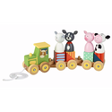 Wooden Tractor Puzzle Train Toy – Farm Animal Push and Pull Along Toys  1 - 3 Year Old