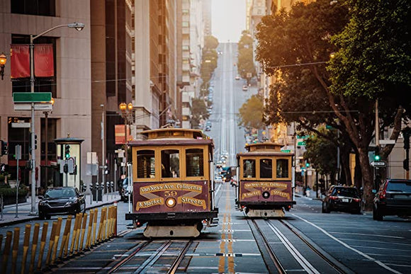 San Francisco Jigsaw Puzzle - Cable Cars and Golden Gate Bridge 2 x 1000 Piece Collection