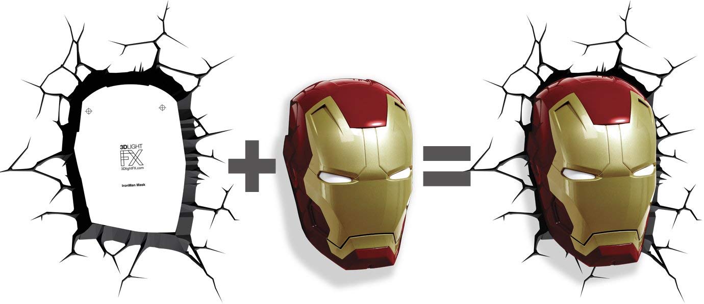 Box Damaged - Marvel Iron Man 3d Wall Light