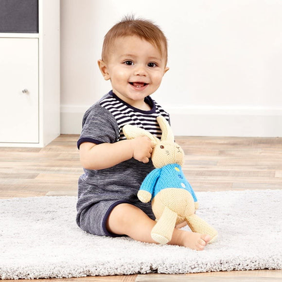 Peter Rabbit and Flopsy Plush Toy  Deluxe Hand Knitted Set - Rainbow Designs