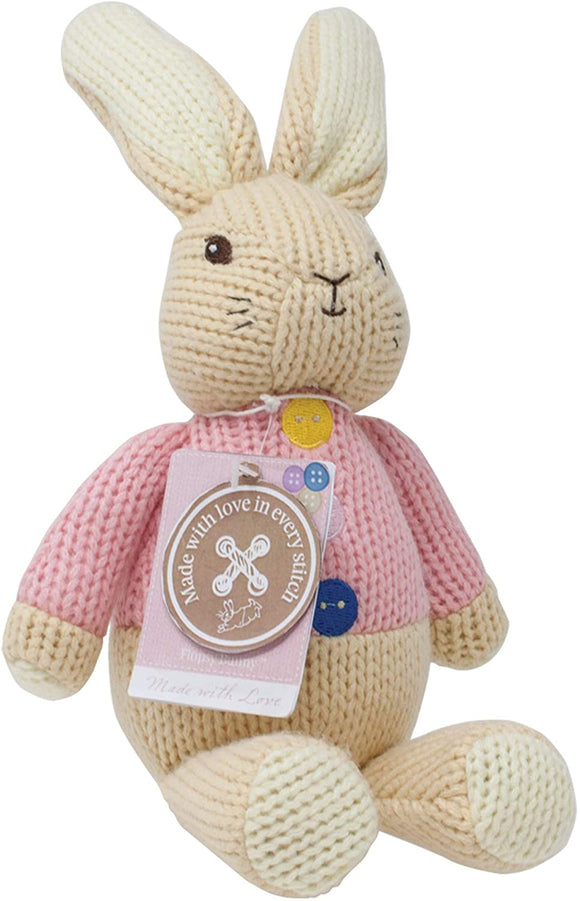 Peter Rabbit and Flopsy Plush Toy  Deluxe Hand Knitted Set - Rainbow Designs