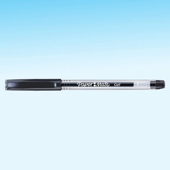 12 x Paper Mate Gel Pens, Smooth Needle Point (0.5mm), Black, 12 Count