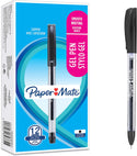 12 x Paper Mate Gel Pens, Smooth Needle Point (0.5mm), Black, 12 Count