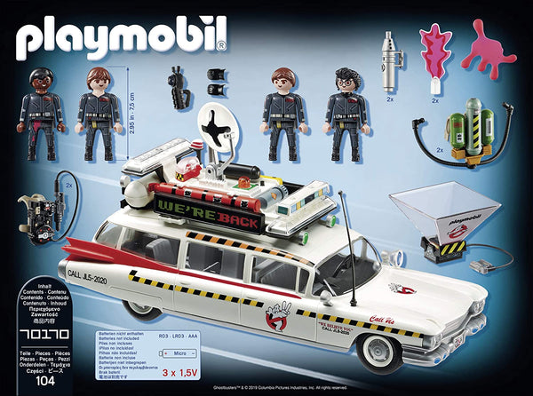 Playmobil Ghostbusters 70170 Ecto-1A with Light and Sound Effects for Children Ages 6+