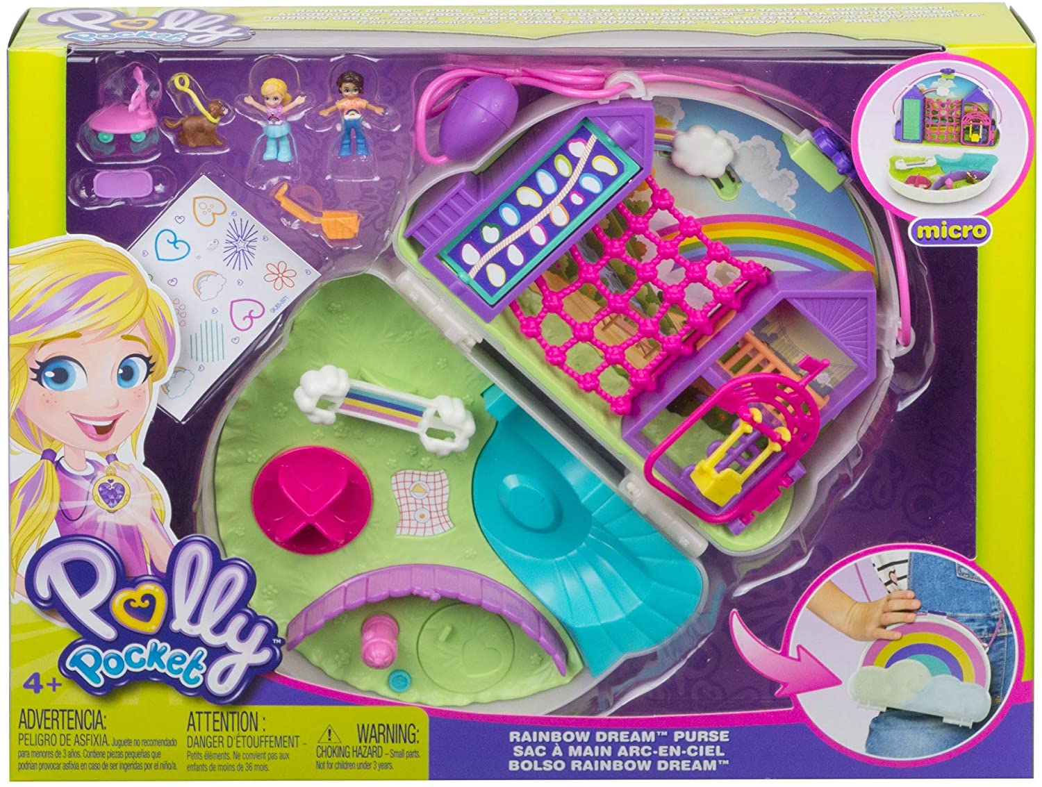 BOX DAMAGE - Polly Pocket GKJ65 Rainbow Dream Purse