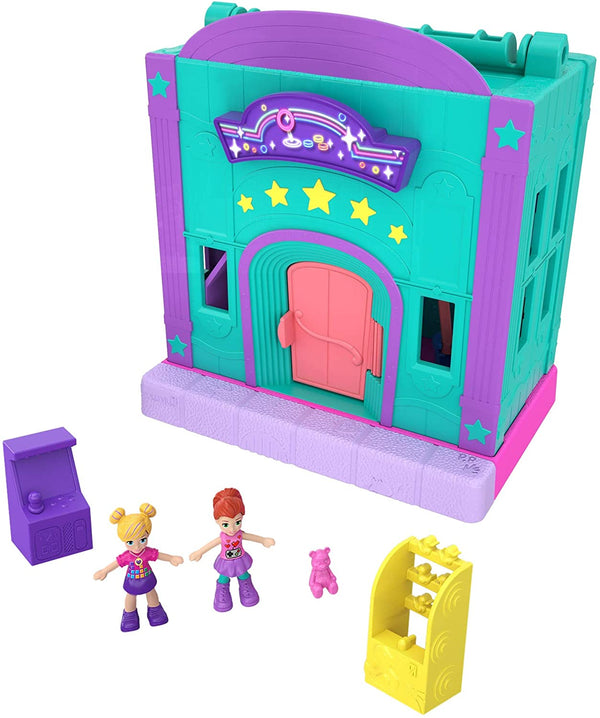 Polly Pocket Pollyville Arcade with 4 Floors, 2 Dolls & 5 Accessories