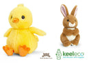 Keeleco Springtime Easter Plush Bunny 19cm, Chick 18cm or 25cm Eco Recycled Soft toy-1
