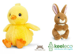 Keeleco Springtime Easter Plush Bunny 19cm, Chick 18cm or 25cm Eco Recycled Soft toy