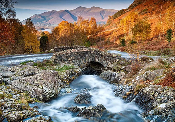 The Lakes Jigsaw Puzzle and - Autumn at Ashness Bridge and Grasmere Cottage 2 x 1000 Piece Collection (Lake District)