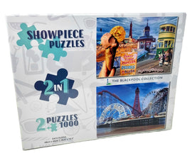 Blackpool Montage of Blackpool Landmarks - 2 x 1000 Piece Jigsaw Puzzle Collection