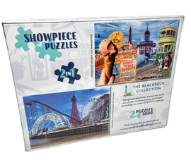 Blackpool Montage of Blackpool Landmarks - 2 x 1000 Piece Jigsaw Puzzle Collection - 0