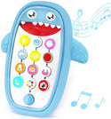 Sommer Teething Phone Shark Toy for Babies with Removable Soft Case Lights and Sound