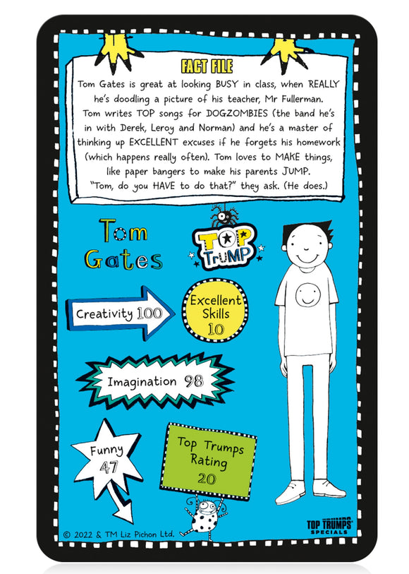 Tom Gates Top Trumps Specials Card Game