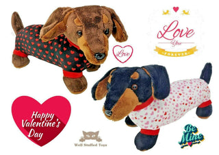 Valentines Plush Dachshund Sausage Dog Soft Toy