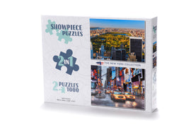 New York Jigsaw Puzzle - Iconic yellow taxi and Central Park from above 2 x 1000 Piece Collection - 0