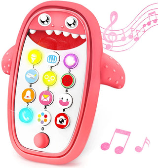 Buy pink Sommer Teething Phone Shark Toy for Babies with Removable Soft Case Lights and Sound