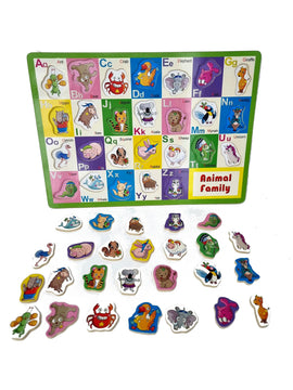 Wooden Puzzle Set of 3 Puzzles - Alphabet , Animals, Clock and Numbers - 0