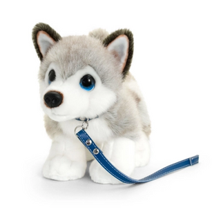 Keel Toys Cuddly Husky On A Lead Dog Puppy 32cm Stuffed Soft Plush Toy SD1489