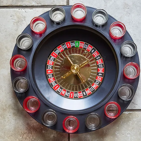 Party Shot Roulette 5 Crowns Card Game #Winning Drinking Roulette Game - 16 Shot Glass Set ...
