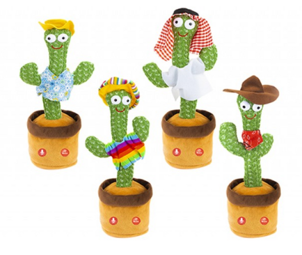 Dancing Cactus Toy with Lights Sound + Recording