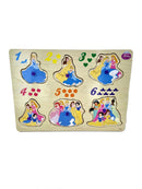 Wooden Puzzle Set of 3 Basic EASY Puzzles Snow White, Princess and Trains-5