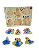 Wooden Puzzle Set of 3 Basic EASY Puzzles Snow White, Princess and Trains