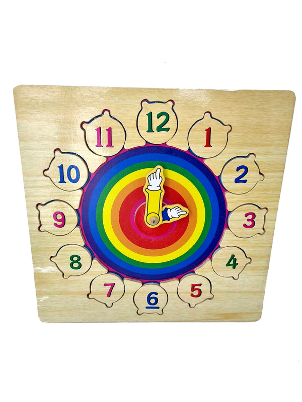 Wooden Puzzle Set of 3 Puzzles - Alphabet , Animals, Clock and Numbers