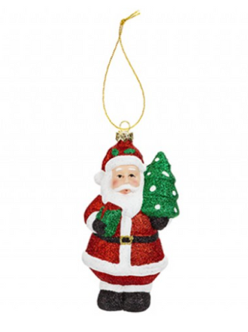 Christmas Decorations Hand Painted Glitter Santa Elf Candy Nutcracker Set of 4 - 0
