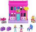 Box Damaged Polly Pocket GGC30 Pollyville Diner with 4 Floors, 2 Dolls and 5 Accessories
