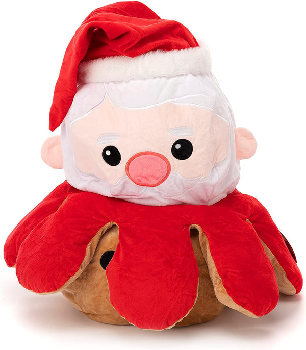 LARGE 50cm Christmas Reversible Octopus - 3 Designs - Elf, Santa, Snowman & More