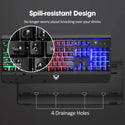 Metallic Gaming Keyboard (PC268A) - Rainbow Backlight, Spill Resistant, Durable